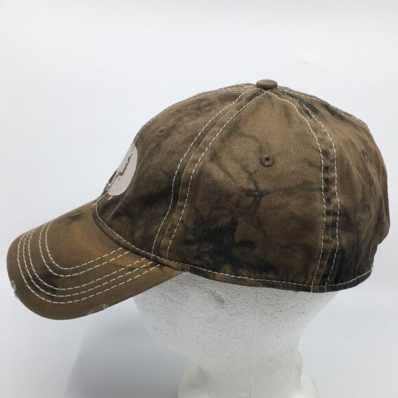 Mossy Oak Bleach Dyed Hat Hunt Woodland Camo Fish Baseball Cap Stretch Fitted - Picture 6 of 16
